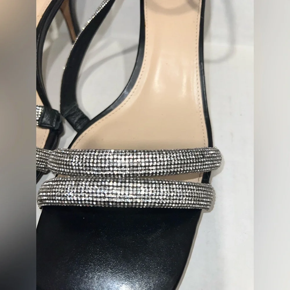 Vince Camuto Arklin Black and Silver Strappy Heels - Picture 7 of 16